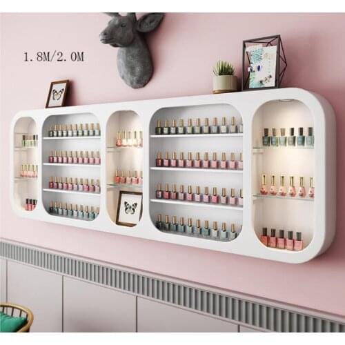 Manicure rack, nail rack, cosmetic rack, wall armor, oil and plastic hanging wall, manicure shop shelves