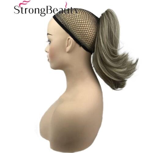 StrongBeauty Synthetic Long Natural Straight WarpingPonytail Clip in/on Hair Piece Claw Clip Pony Tail For Hair Extensions
