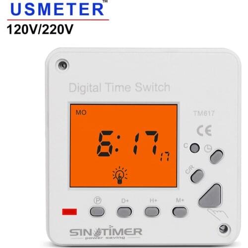 TM617 16A Super Large LCD Timer Digital Display Timer Yellow Lighting Weekly Programmable Timer Relay Clock Free Voltage Output