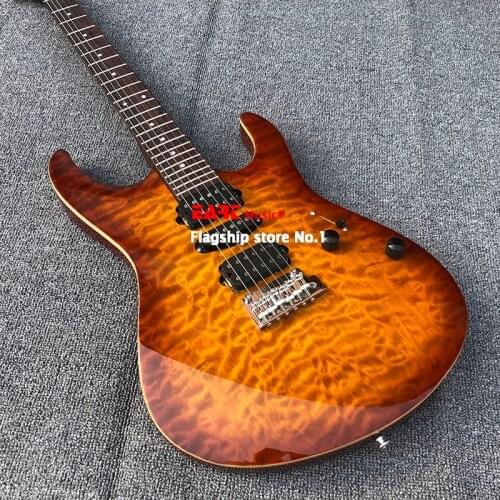 High quality electric guitar, wadded water wave veneer, rose xylophone neck, small double rocking bridge, including freight