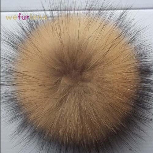 2018 New Adult Casual Winter Hat 10 Pcs 15cm 100% Real Raccoon Ball Genuine Pompom For Women Winter Keychain Beanies Hat