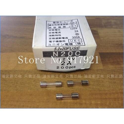 [ZOB] The original Japanese N20C 2A 125V imported explosion-proof glass fuse tube 5X20 5.2X20MM / insurance --200PCS/LOT
