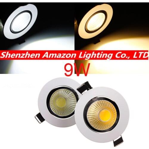 1pc 9W COB LED Downlight Ceiling led lamp Recessed COB Down Light 85-265V Warm White/Cold White LED indoor lighting