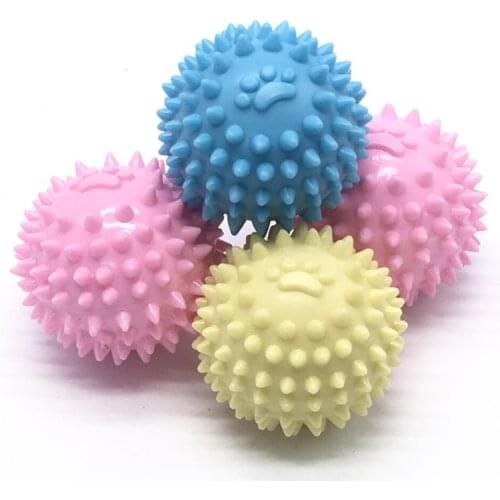 1pc Pet Dog Toy Puppy Chew Molar Tooth Cleaning Rubber Ball Funny Elastic Hedgehog Balls Cat Dogs Interactive Training Toys