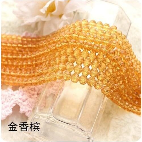 10MM Golden Champagne Colour Trimming Crystal Rondelle Beads Faced Glass DIY Beads