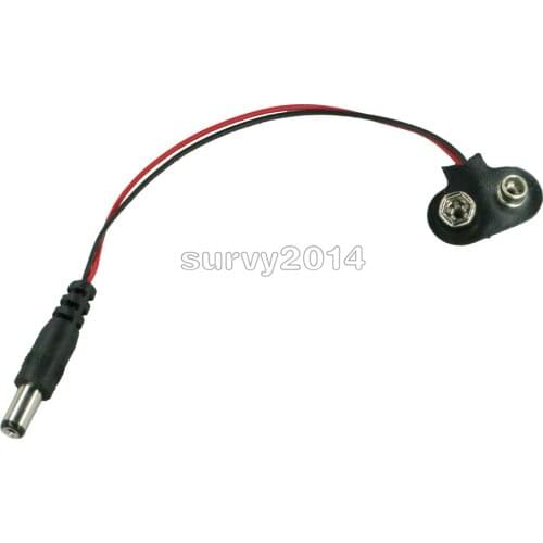 10PCS T type 9V DC Battery Power Cable Barrel Jack Connector for Arduino New