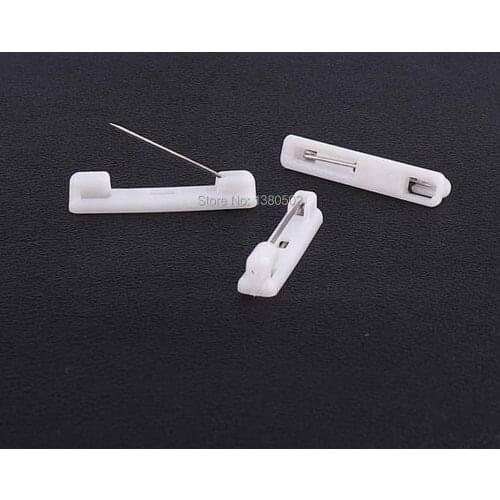 100pcs white color plastic Safety Pins charming pins Finding for label 31*6mm