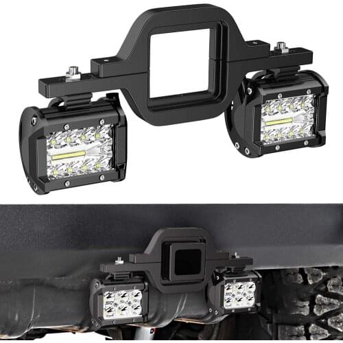 4Inch 60W Led Light Bar + Tow Hitch Mount Brackets Backup Reverse Lights Rear Search Lighting For Pickup ATV SUV Truck Trailer