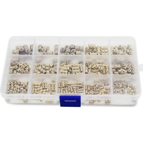 420Pcs M2 M3 M4 M5 Internal Thread Knurled Nut Brass Threaded Insert Round Die-Cast Knurled Nut Sorting Kit