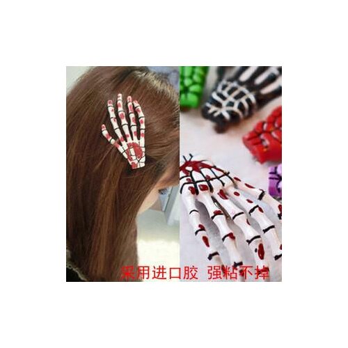 50pcs size 4 * 7cm skull claw hairpin skeleton hand hair clips /Lolita/Rockabilly/Goth /clip mixed colors