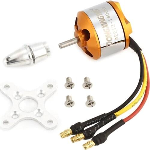 DXW A2212 2212 1400KV 2-4S 3.17mm Outrunner Brushless Motor for RC FPV Fixed Wing Drone Airplane Aircraft 9050 Propeller