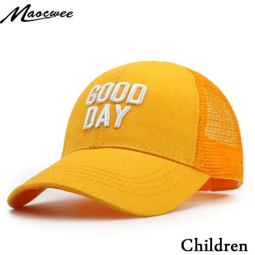 Children Baseball Cap Kids Cartoon Hip Hop Hat Cap Snapback High Quality GOOD DAY Kid Hat Baby Boys Girls Summer Caps Bone Gorra