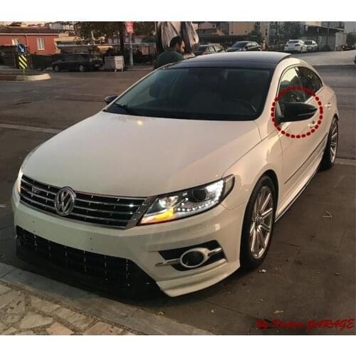 Bat Mirror Cover For Volkswagen Passat CC Piano Glossy Black Wing Covers Body Kit Rearview Auto Car Styling Accessory Modefied