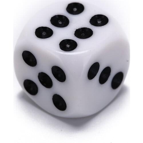 5Pcs/Lot 10mm/16mm Drinking Dice Acrylic White Round Corner Hexahedron Dice Club Party Table Playing Games RPG Dice Set