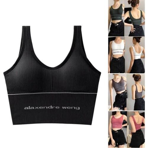 Korean Hyun A Same Yoga Sport Bra Racerback Crop Tank Top AW Sleeveless Shockproof Underwear One Size for Women SDFA88