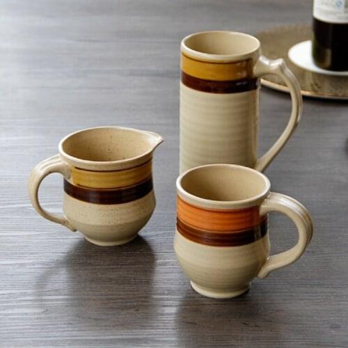 Creative Retro Ceramic Mark Cup Large Capacity Ceramic Beer Mug American Rough Water Cup New Bone China