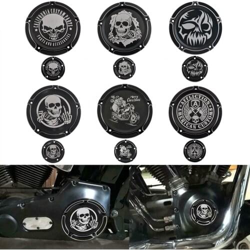 Motorcycle Derby Timing Timer Cover Aluminum Engine Clutch Cover For Harley Touring Road King Dyna Fat Bob Softail Electra Glide