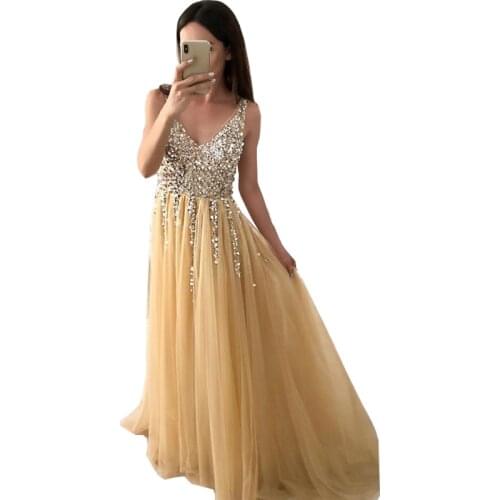 Summer Women V Neck Beach Dresses Beaded High Split Backless A Line Tulle Sexy Boho Bridal Gowns Vintage