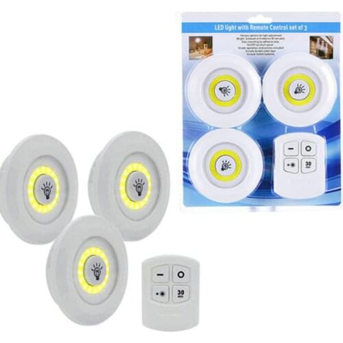 Pcs set Remote Control Adhesive Wireless Led Spot Lamps