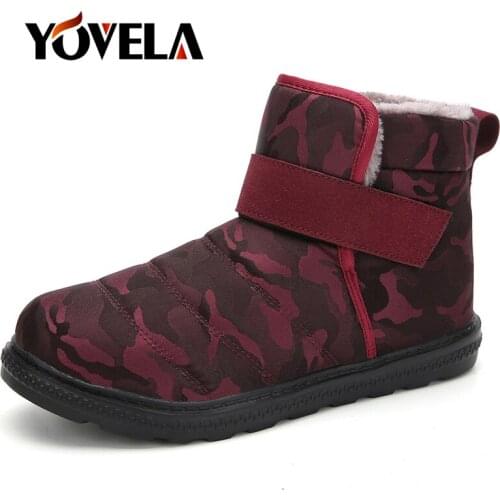 New Winter Unisex Boots Waterproof Snow Boots Plush Warm Woman Casual Boots Women with Fur Mid-Calf Boot Camouflage Winter Shoes