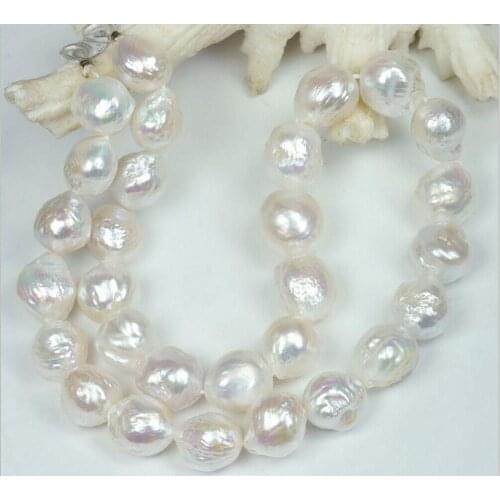HUGE NATURAL 11-12MM Australian south seas kasumi white pearl necklace 925silver