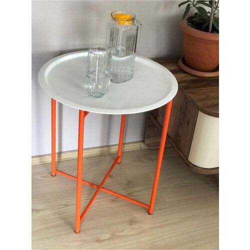 Orange Flip Foldable Metal Coffee Table
