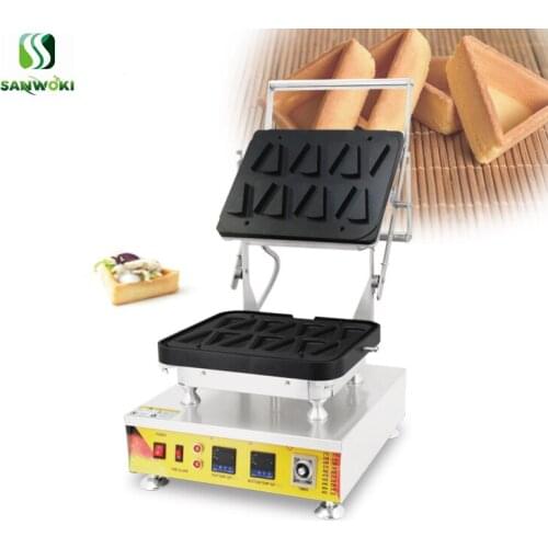 Triangle shape egg tart shell presser machine tartlet skin baker machine filling waffle bowl maker machine with removable plate