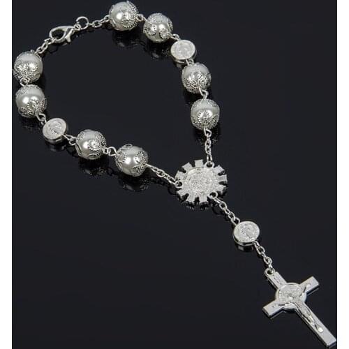 Religious ornaments religion Catholic communion cup Gift Center cross Rosary Bracelet Bead