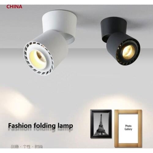 Dimmable Rotating Folding LED Downlights 12W 15W 20W COB LED Ceiling Spot Lights AC85-265V LED Wall Lamps Indoor Lighting