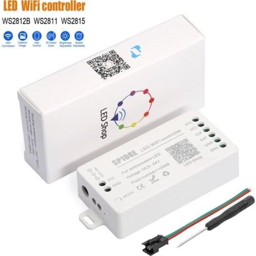 SP108E LED Wifi Magic Controller WS2812B WS2813 Etc LED Strip Module Light Smart APP Wireless Control IOS 10/Android 4.4 DC5-24V