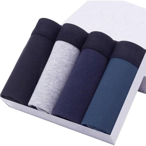 Men Boxers Underwear For Young Boy Patchwork Casual Shorts Natural Cotton Breathable Cueca Panties Size L-3XL