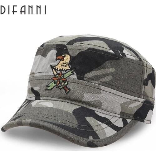 [DIFANNI] High-quality Men Navy Cap Snapback Flat caps camouflage Hunting Fishing for Dad uncle Hat Bone Camo Outdoor Caps