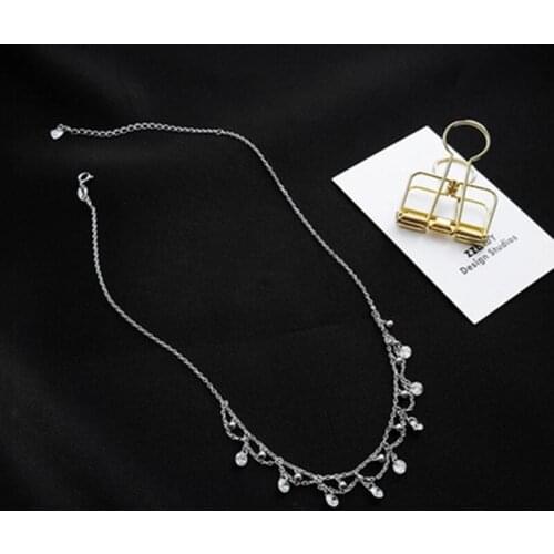 2020 Elegant Waterdrop CZ Pendant 925 Sterling Silver Necklaces For Women Trend Short Choker Chain Necklace Party Silver Jewelry