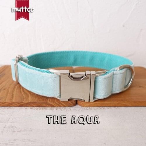 10pcs/lot MUTTCO lovable pet dog ID tag collar leash THE AQUA self-design adjustable puppy nameplate collar 5 sizes UDC111