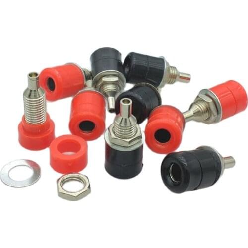 10pcs/lot 4mm Banana Female Socket Panel Mount Banana Panel Socket Test Probe Binding Post Connector