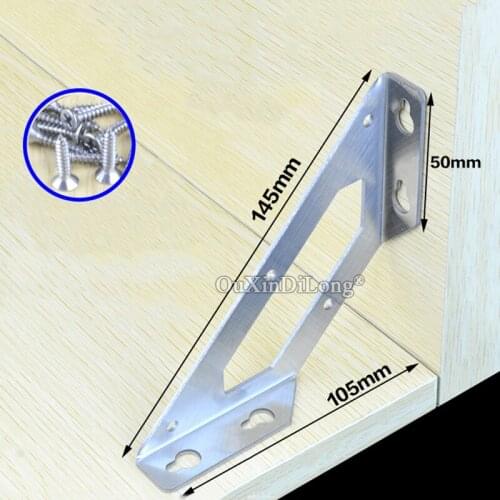 High Quality 4PCS Stainless Steel Multifuction Triangle Corner Braces Support Brackets Furniture Connectors w Screws