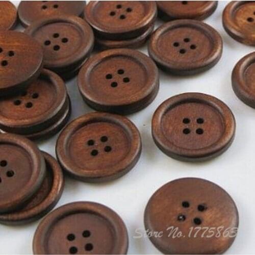 50 Pcs 15mm Wooden Round Buttons , for Sewing, Scrapbooking Crafts , 7NK78