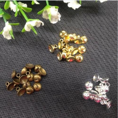 500pieces/lot 6mm beads cap jewelry accessories DIY Glass globe vial jewelry findings bronze silver gold color to select