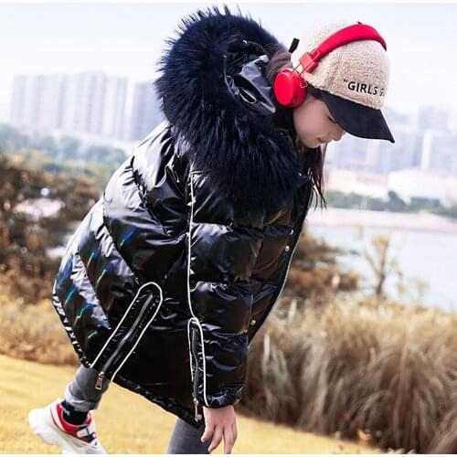 80% Down Jackets Kids Winter Jacket Girls Fashion Thick Warm Parkas Fur White Duck Down Coats Casual Girls Waterproof Down Jacke