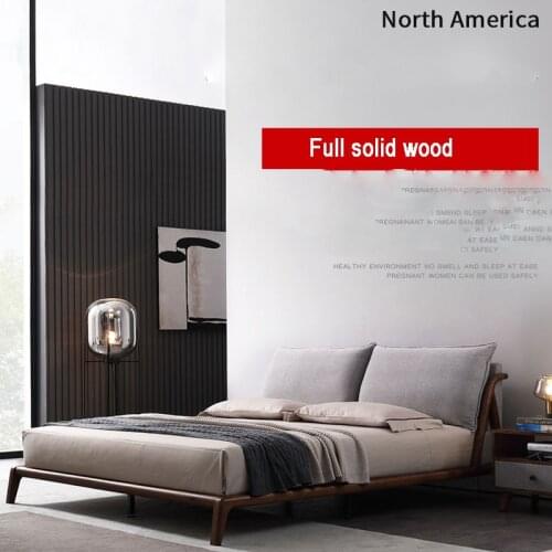 Solid wood bed double bed large bed European solid wood master bedroom 1.8 m wedding bed with storage