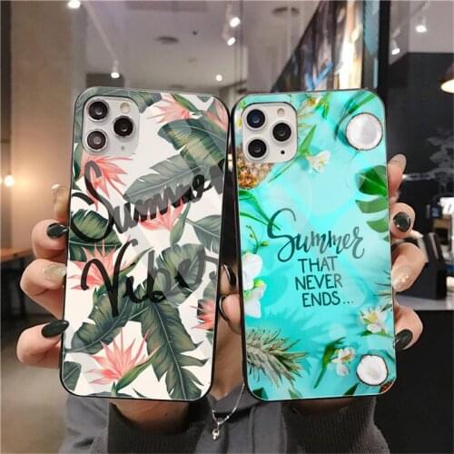 Hello Summer Beach Sea fruit Phone Case Tempered Glass For iPhone 11 Pro XR XS MAX 8 X 7 6S 6 Plus SE 2020 case