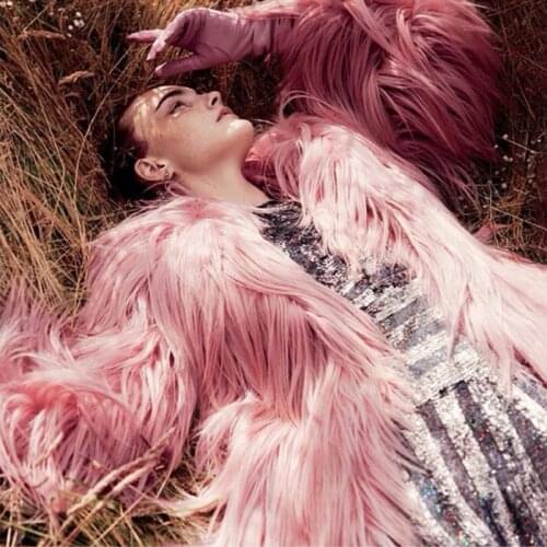 Long goat fur coat women real fur coat ladies natural fur coat