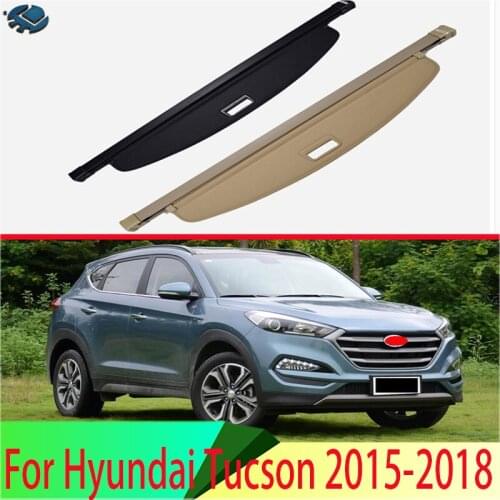For Hyundai Tucson 2015-2018 Aluminum+Canvas Rear Cargo Cover privacy Trunk Screen Security Shield shade Accessories