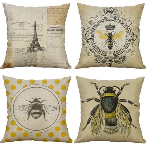 Home Decor Vintage Insect Series Cotton Linen Throw Pillow Case Cushion Cover Pillowcase For Home Bed Decoration cushion #20