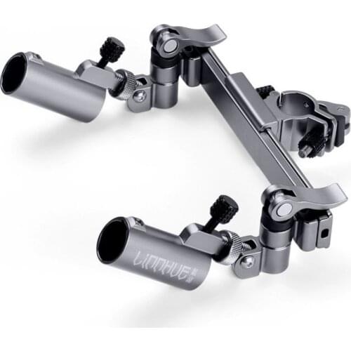 Double Durable Fishing Tools Chair Stand Umbrella Clamp Support Bracket Multifunctional Bait Tray Holder Tools Adjustable Angle