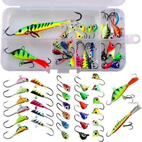31pcs/set Winter Ice Fishing Jigs 1.8g-18.5g Jig Bait Hard Lure Balancer Fishing Bait Set For Ice Fishing