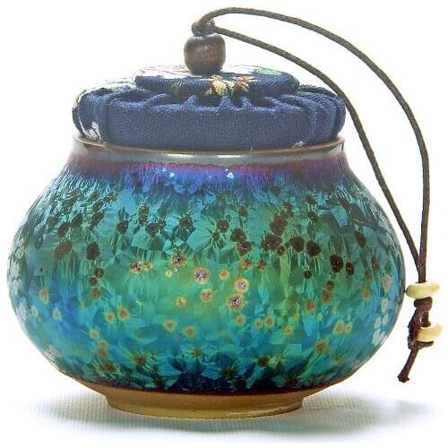 Exquisite colorful ceramic candy small storage bottle Sealed food storage tank tea decoration jar