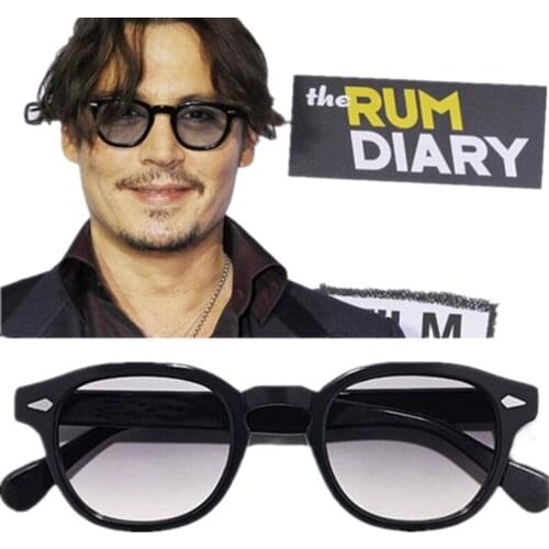 Quality Design Johnny Depp Gradient Sunglasses UV400 Unisex Retro-Vintage Italy Round Acetates Fullrim49 46 44Sizes Accustomized