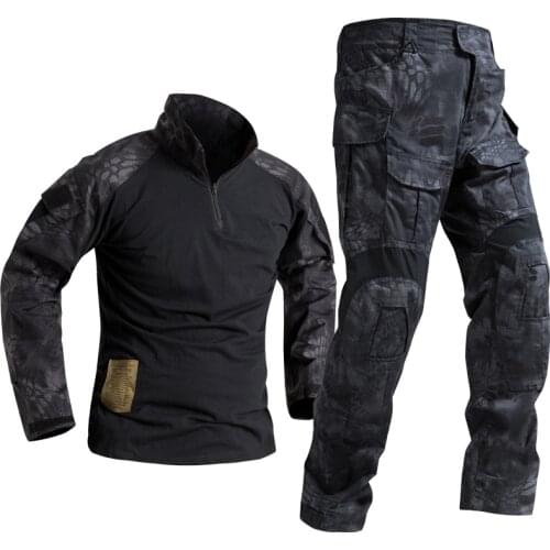 Man Military Clothing Sets Tactical Uniforms BDU Army Combat Suit Camouflage Long Sleeve T-shirts Cargo Work Pants