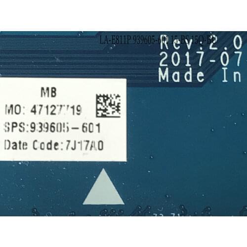 AVAILABLE. BRAND NEW. LA-E811P 939605-601 MOTHERBOARD FOR HP 15-BS / 15Q-BU MOTHERBOARD. mainboard,PROCESSOR N3060 DDR3L RAM